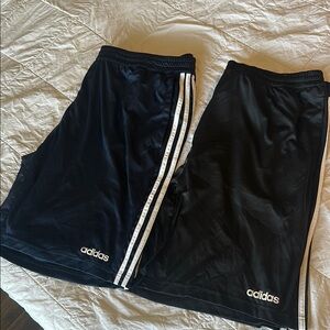 Adidas Men's Athletic Black and Navy Shorts Bundle